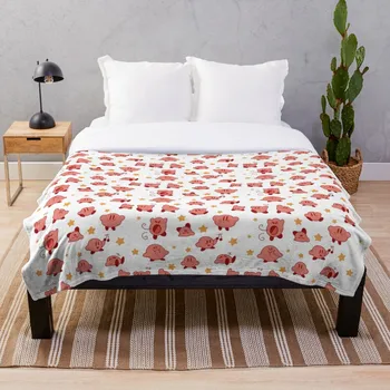 

Kirby Pattern Throw Blanket Soft Sherpa Blanket Bed Sheet Single Knee Blanket Office Nap Blanket