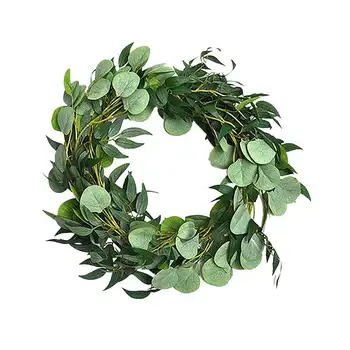 

Garland Foliage Green Blue Leaves Fake Vine Headband Artificial Leaf Vine Home Decor Plastic Artificial Flower Rattan String