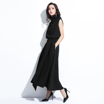 

2020 Spring Dress Women Black Long Dress Elegant Sleeveless Party Ladies Dresses A Line Red Dresses Party KJ3962