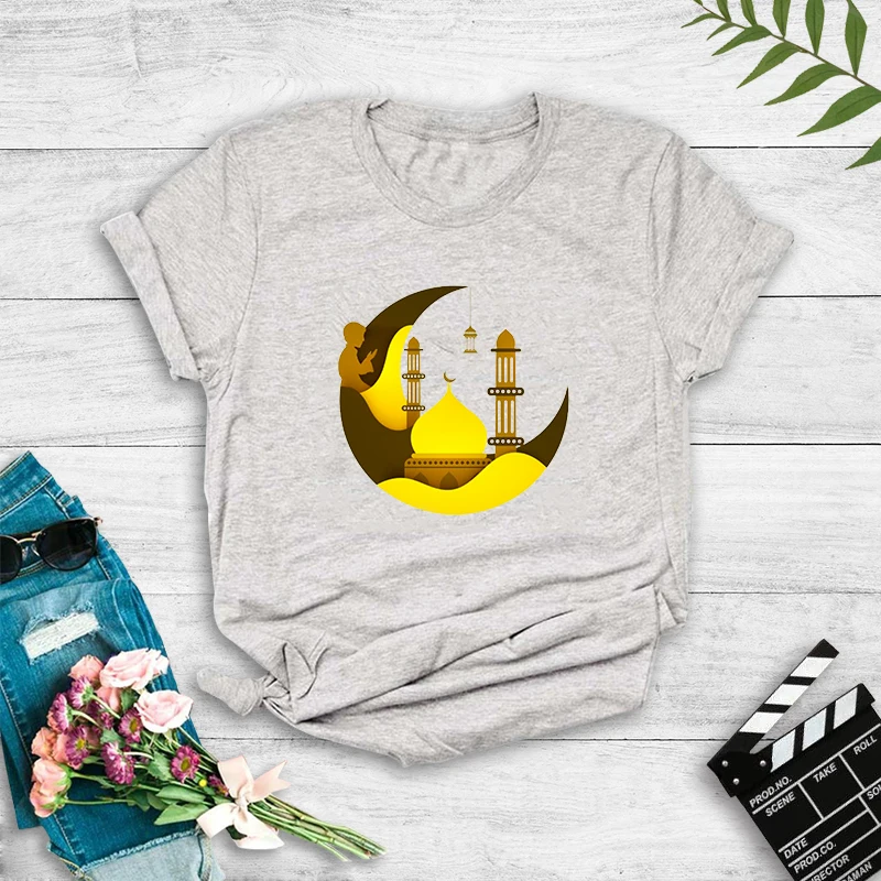 

Summer Women T shirt Cotton Plus Size 3XL Short Sleeve Moon Print Female Loose Casual Large t-shirt Harajuku Top Tees