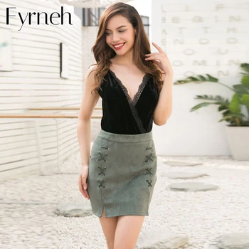 

Fryneh Autumn Ladies Elegant A-Line Casual Short Skirt Two Sides Lace-Up Daily Bottoms Outfits Vintage Out Going Chic Clothing