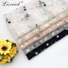 1 ярд 135 см золотой нитью Многоцветный Маленькая звезда вышитая, сетчатая, Тюлевая ткань для девочек, детское платье с юбкой-пачкой Материал