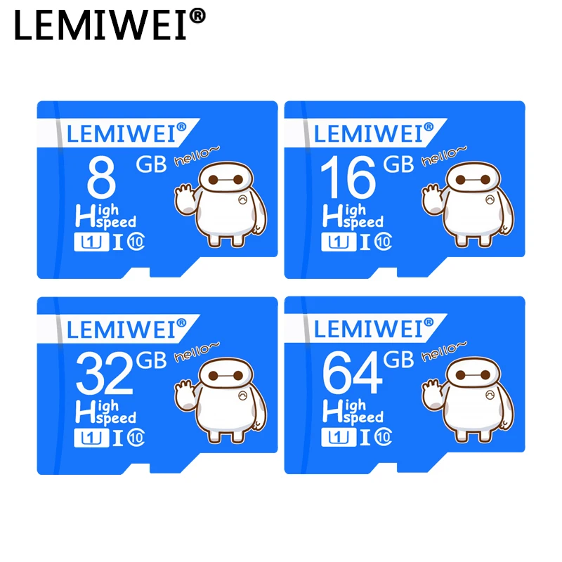 

LEMIWEI Baymax Top Quality TF Card 64GB Class 10 Waterproof Memory Card 32GB Mini Card For Phone Tablet PC Waterproof