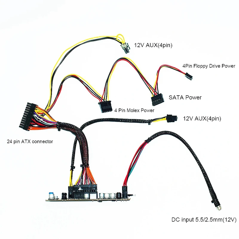 Dc Atx пиковый Psu 12 в 300 Вт переключатель Pico Atx Mining Psu 24Pin Mini Itx Dc к Atx Pc блок питания для Ssd Мини ПК компьютер