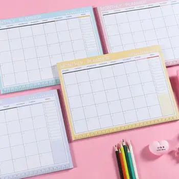 

54 Sheets/Pcs Simple Desktop Planner Weekly Planner Book Desktop Schedule Month Plan Tear Notebook Work Efficiency Summary Plan