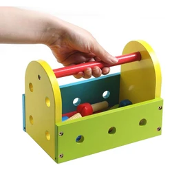 Boîte à outils en bois pour enfants de 2, 3, 4, 5, 6 et 7 ans, jeu de simulation, Garcon 