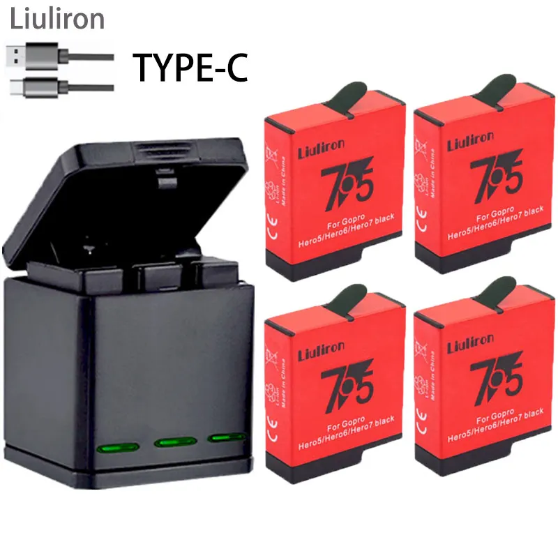 

high quatity Fully Decode bateria Go pro hero 7 Battery For GoPro Go pro Hero 5 6 7 8 Hero5 Hero8 hero7 black Camera accessories