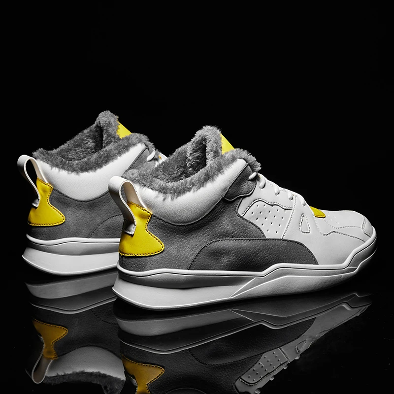 

Excellent Quality Fashion Warm Winter Men shoes High Top Casual Shoes Men Boots Flock Sneakers