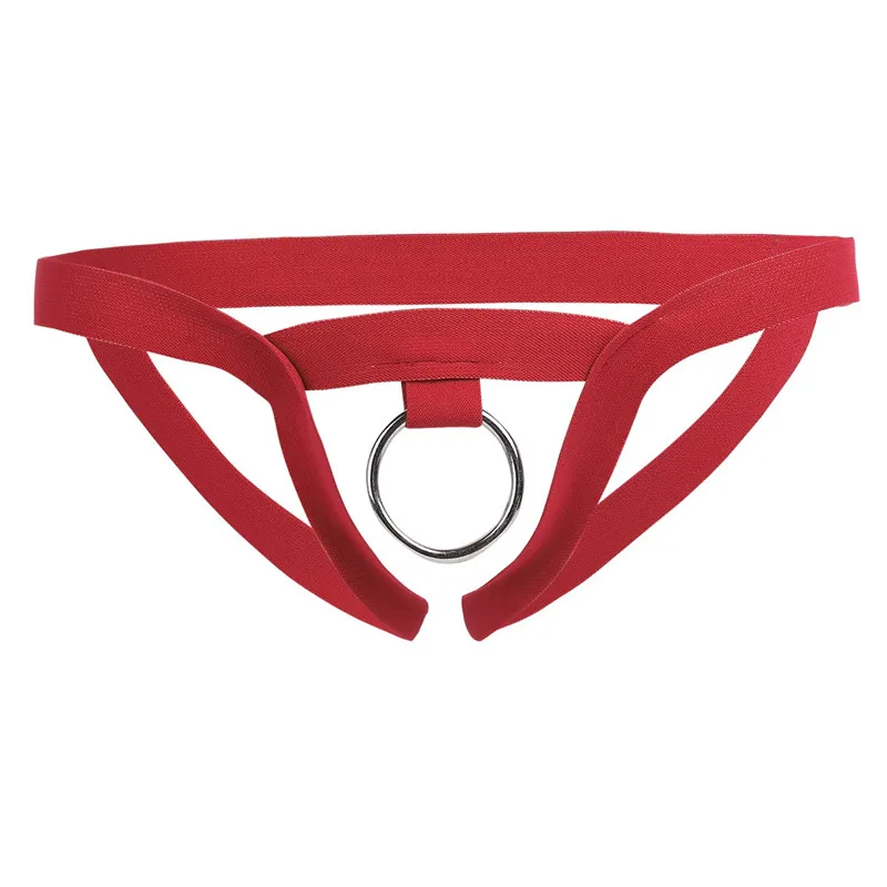 Red TiaoBug мужское женское белье с вырезом бикини-стринги трусы мужские трусики гей купальник с o-образным кольцом мужские сексуальные трусы - Цвет: Red