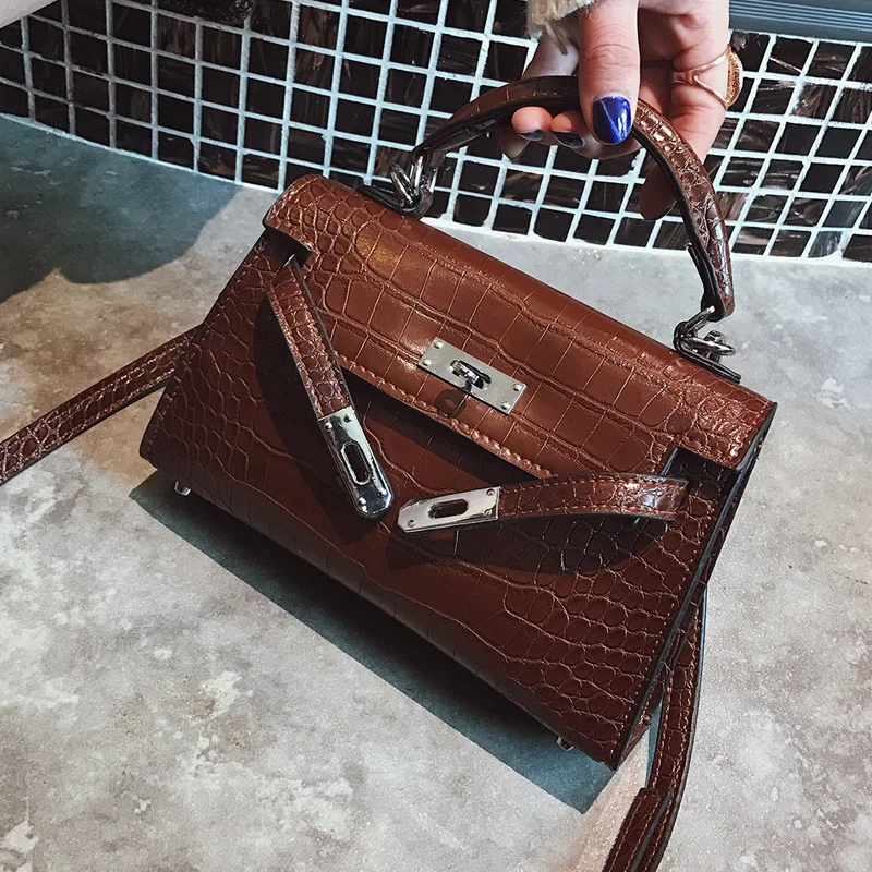 

2019 new lock buckle crocodile Kaili bag Korean version simple single shoulder oblique span handbag