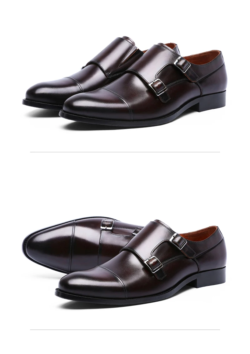 Desai бренд Обувь в деловом стиле из натуральной кожи с двойной застежкой-пряжкой и нарядные туфли для мужчин в стиле ретро декоративными застежками, пряжками и острым Для мужчин gke Для мужчин Мужская обувь