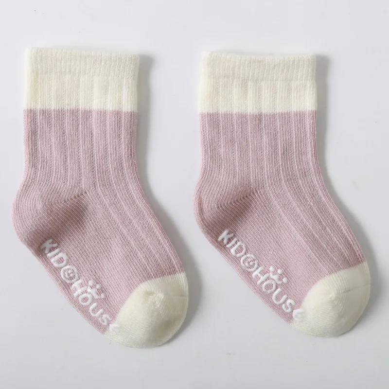 Children Socks 3 Pairs/lot Solid Striped Four Seasons Boy Anti Slip Newborn Baby Socks Cotton Infant Girls 0-36Month