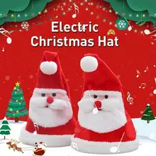Chapeaux de noël avec musique LED, casquette lumineuse, bonhomme de neige, chapeaux pour enfants et adultes, nouvel an, décoration de fête, cadeaux de noël, 2022