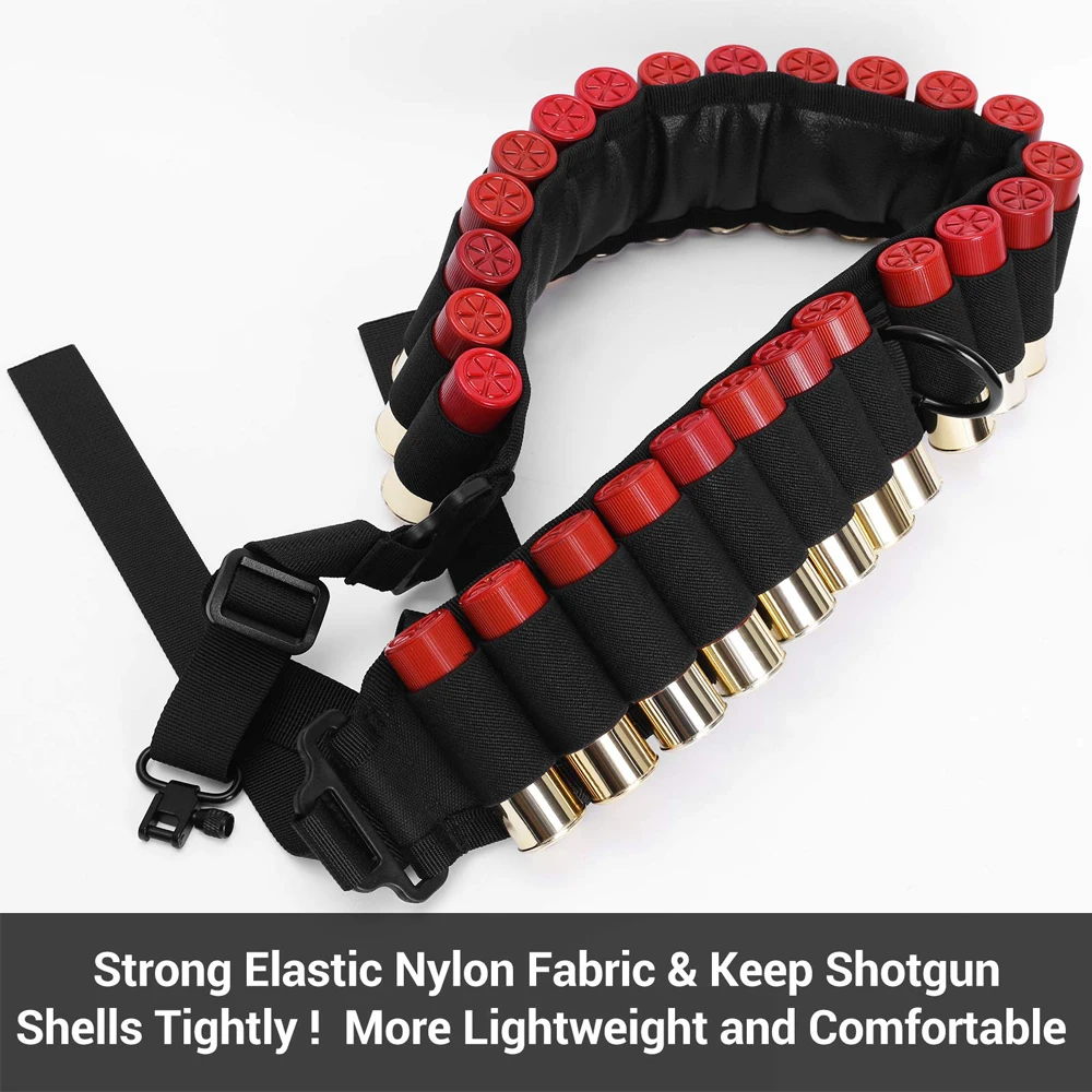 25 Rounds Shotgun Shell Bandolier 12 20 Gauge Shell Holder Ammo Belt Adjustable 2 Point Non Slip Shotgun Sling With Swivels Pouches Aliexpress