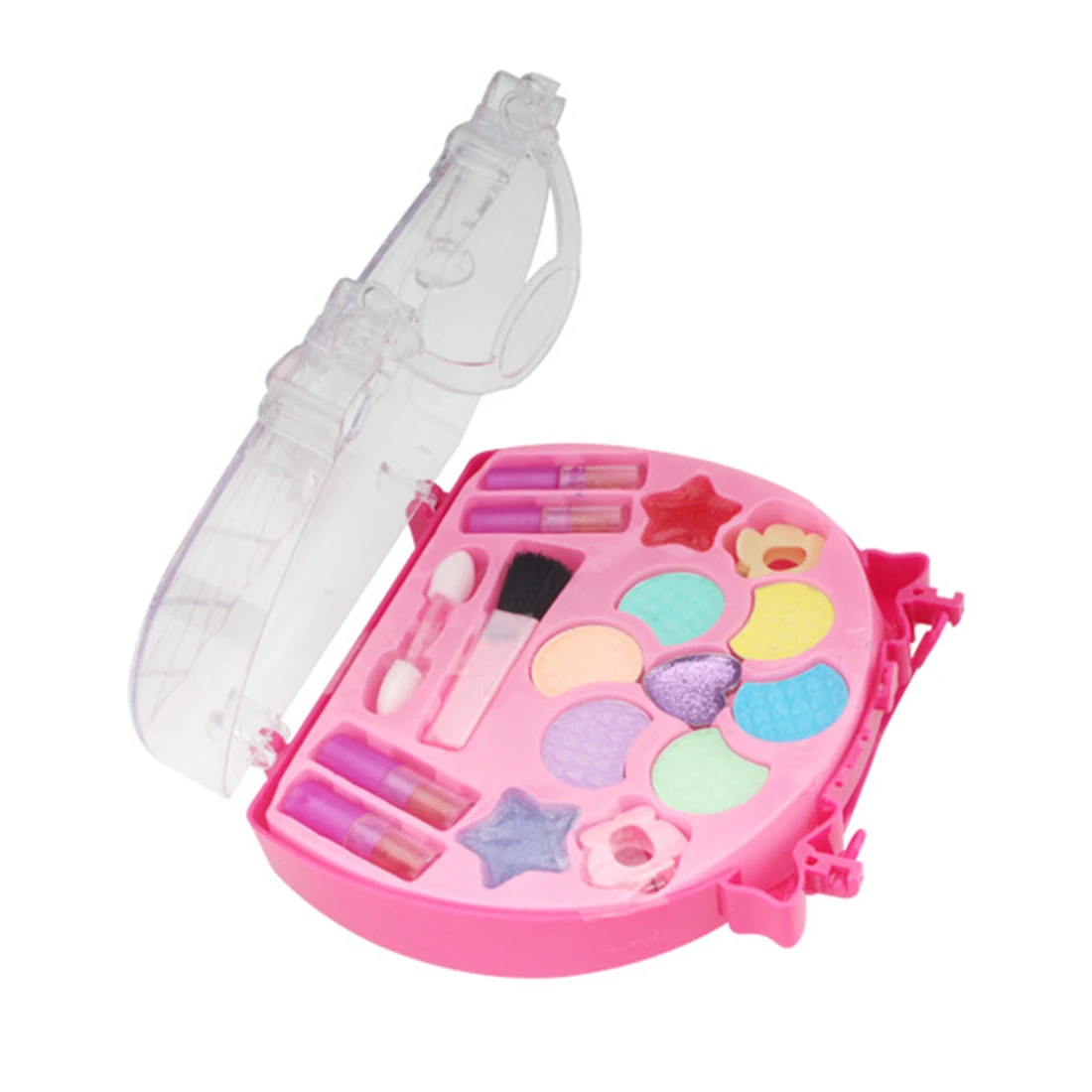 

18Pcs Makeup Pretend Playset Simulation Cosmetic Box Toy Preschool Kids Beauty Safety Toy For Children Kids Girls Makeup - Pink
