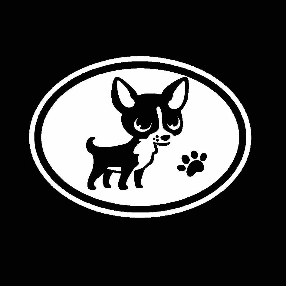 

Car Sticker Chihuahua Dog Claw Oval PVC Car Sticker Black/silver 10CM* 7.3cm
