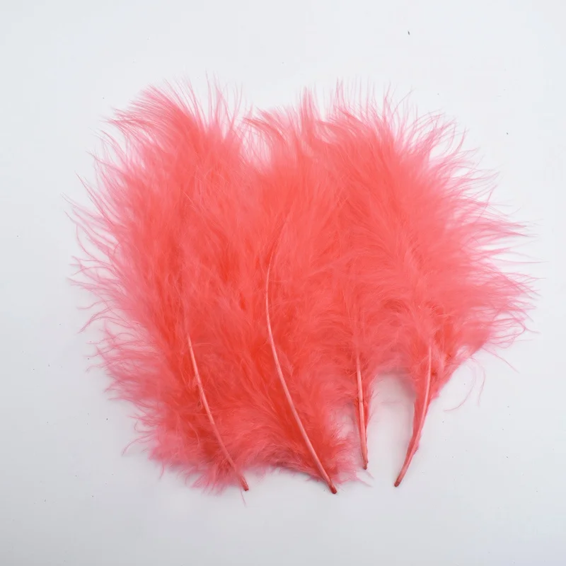 20Pcs/Lot Marabou Turkey Feathers White Pheasant Feathers for Crafts Feathers for Jewelry Making Wedding Feathers Decoration - Color: Watermelon red