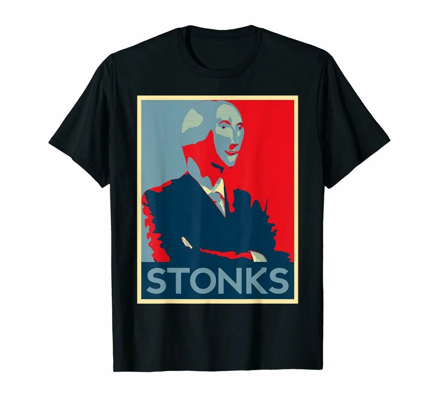 Stonks Meme Stockbroker забавный Surreal Мужская черная футболка S-3Xl топы новинка унисекс