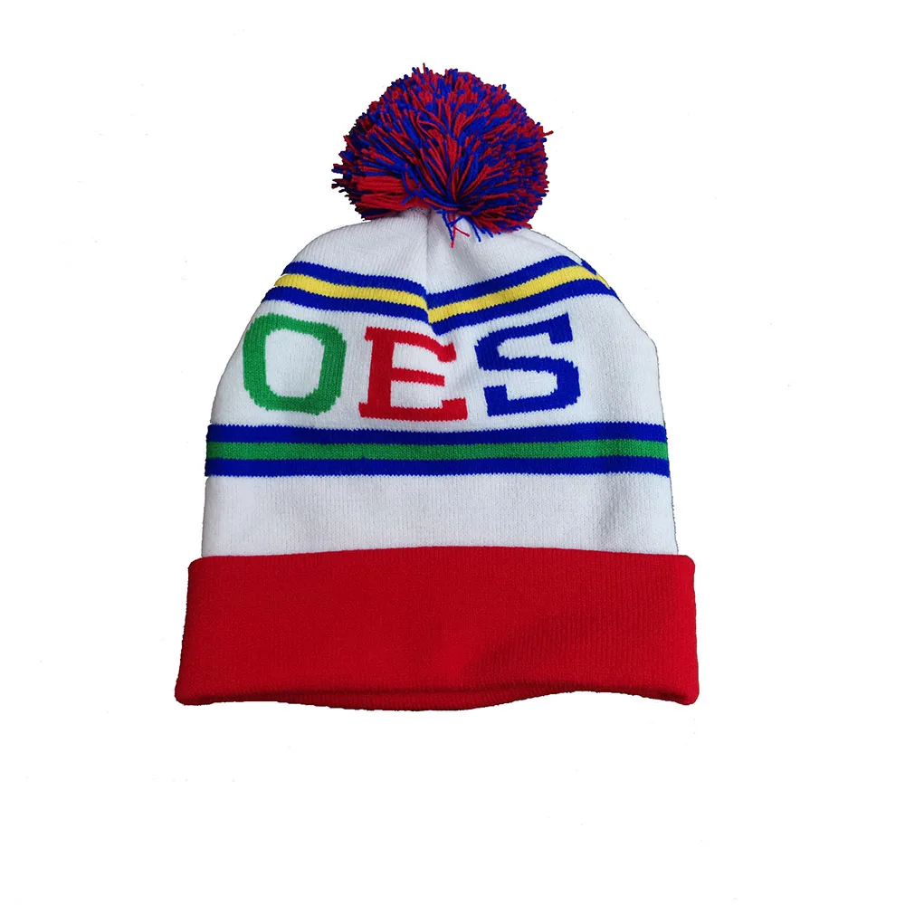 Greek Red Blue Green ORDER OF THE ESATERN STAR 1850 Warm Beanies Scarf Pompoms Winter Hats