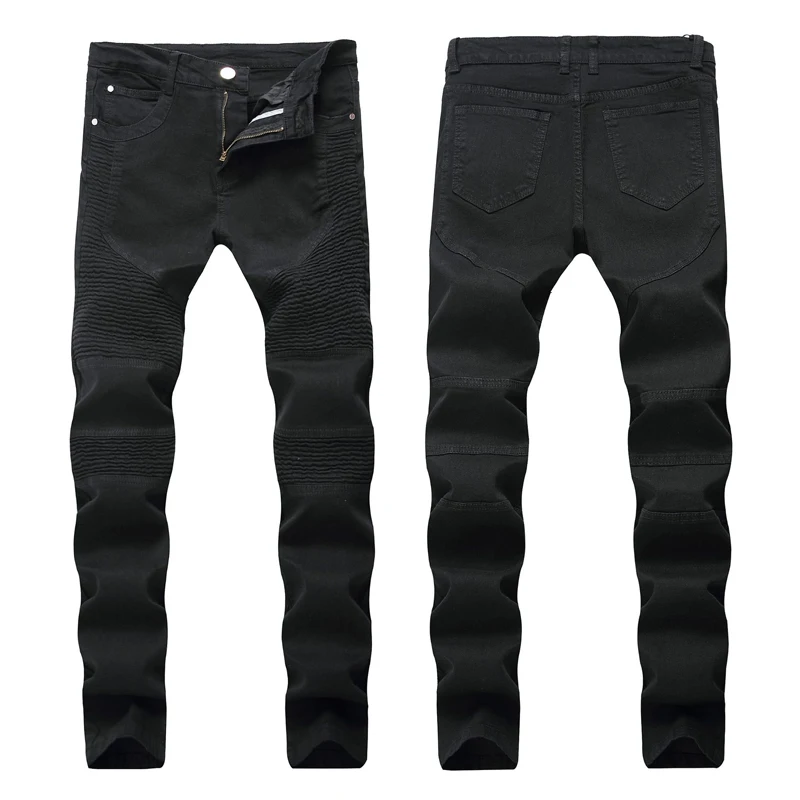 Модные мужские ретро джинсы с заплатками в стиле хип-хоп, байкерские джинсы на молнии с дырками, мужские свободные обтягивающие рваные джинсы, мужские джинсы - Цвет: 20