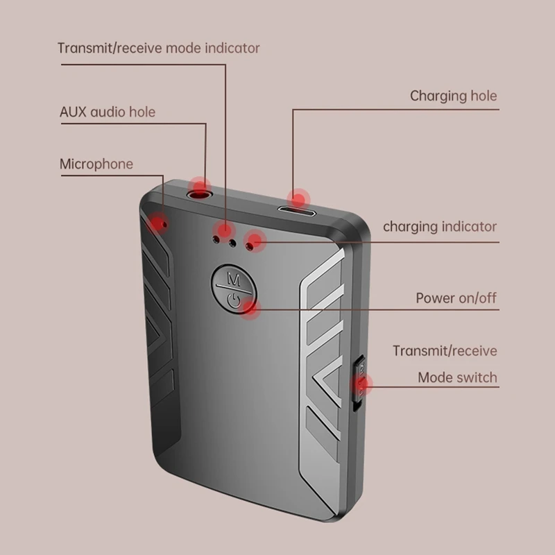 Bluetooth 5 0 o Transmitter Receiver Wireless o Adapter for Car TV PC Headphones Mic Speaker Receptor