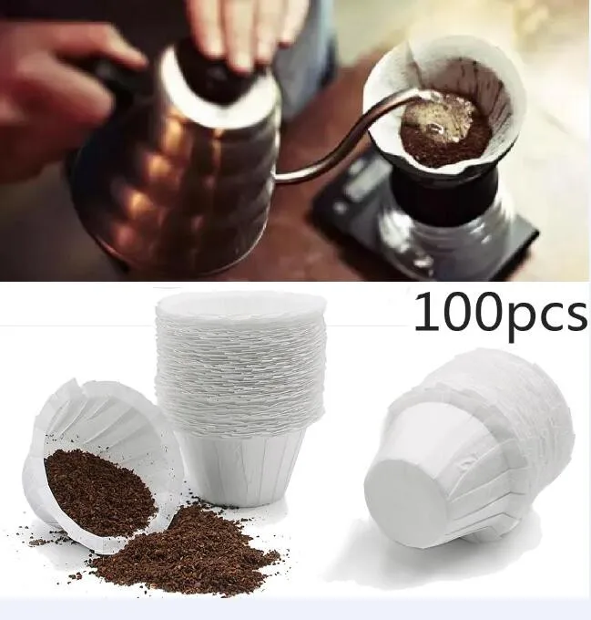 100x Disposable Paper Filters Cups Replacements Filter For Keurig K-Cup Coffee 