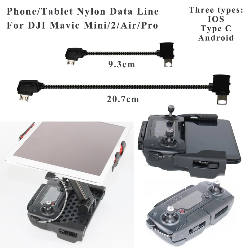 Nylon Câble De Données USB Pour DJI Mavic Air Pro émetteur Connecte Téléphone & Tablette FPV