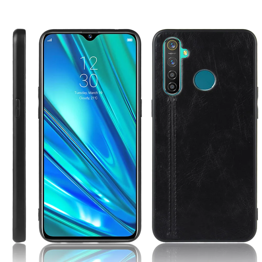 Route телячья кожа текстура из искусственной кожи чехол для OPPO Realme 5 Pro Q крышка |