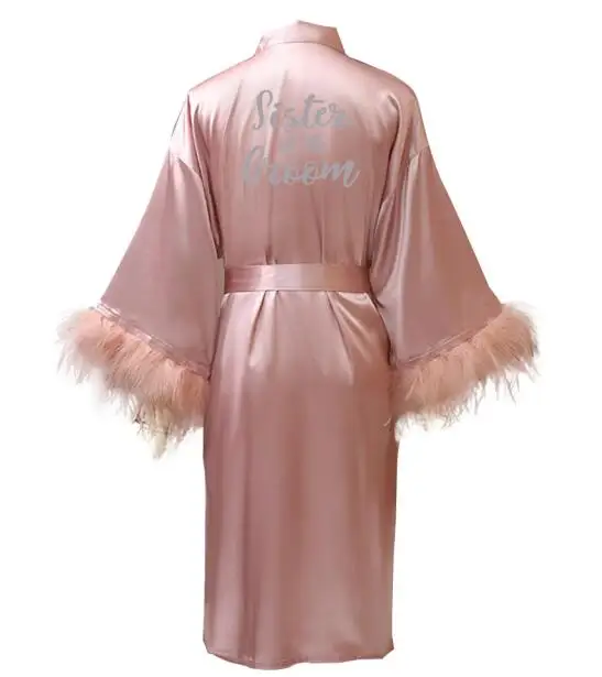 Women Sleepwear Sleepwear Pajamas Bride Robes Silk Robe Dark Pink Robe Silver Letter Kimono Personalised Satin Pajamas Wedding Robe Bridesmaid Sister Mother of the Bride Robes