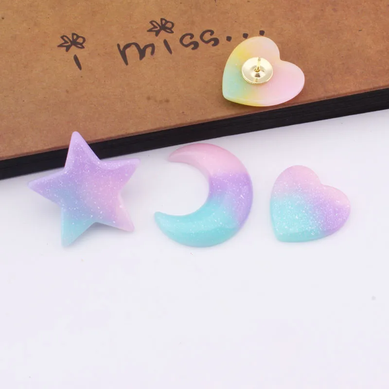 3 uds de ensueño estrellas de colores Luna amor corazón Push Pin Thumbtack decoración collage de tela corcho lindo pulgar Pines de tachuelas Pin para oficina