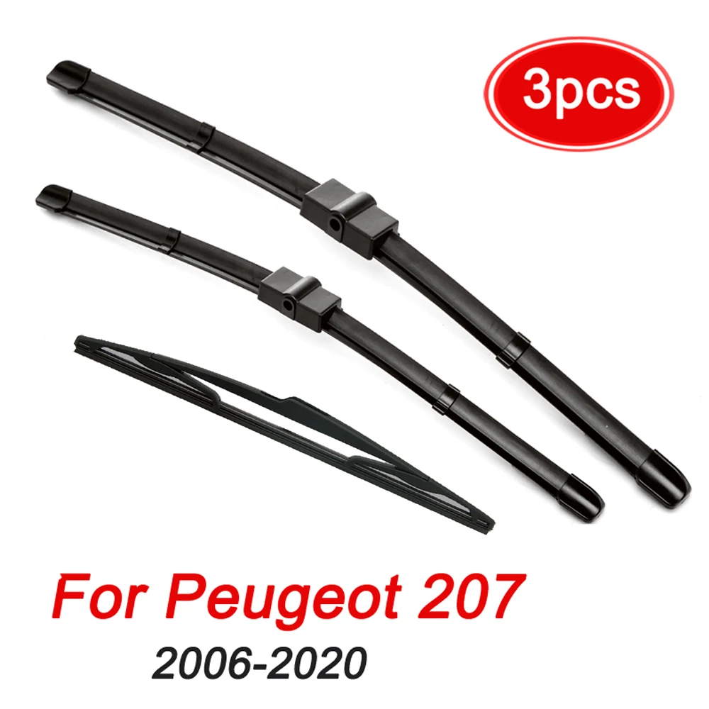 Midoon Wiper Front Rear Wiper Blades Set For Peugeot 207 Hatchback 2006