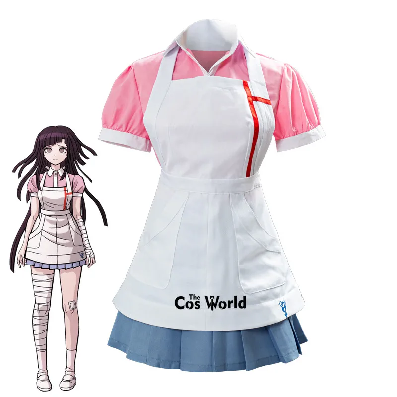 Danganronpa 2 Mikan Tsumiki передник няни платье униформа наряд игры костюмы для косплея |