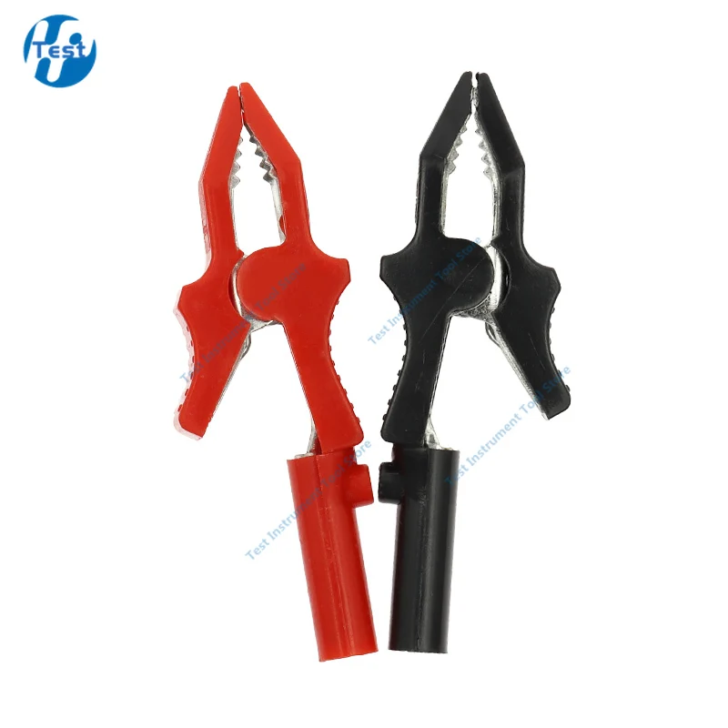 2pcs/lot 30A Red Black Copper Alligator Clip For 4mm Banana PLUG Test Probes