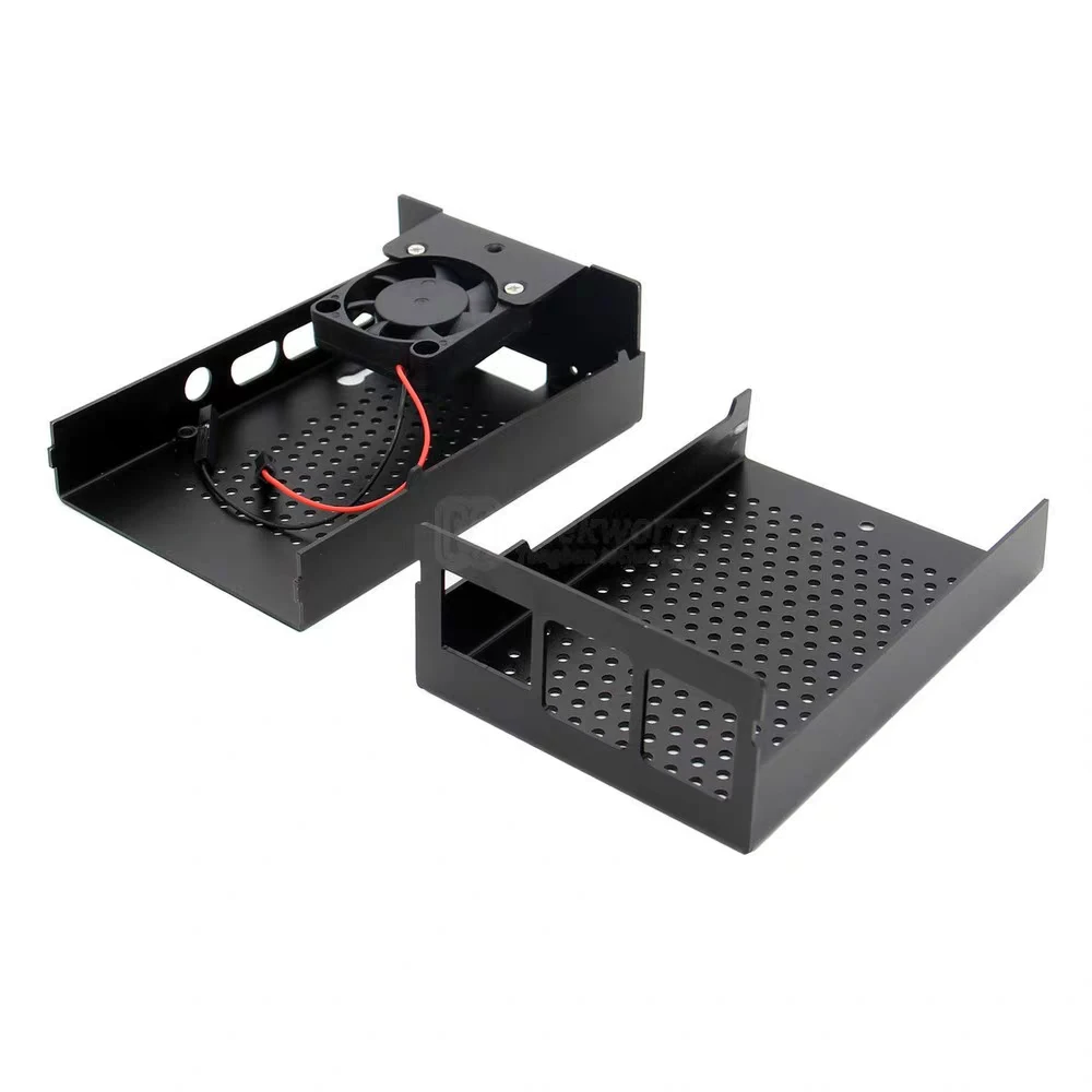 Чехол Raspberry Pi 4, чехол из алюминиевого сплава с охлаждающим вентилятором, корпус, защитная крышка, серебристый, черный, для Raspberry Pi 4B