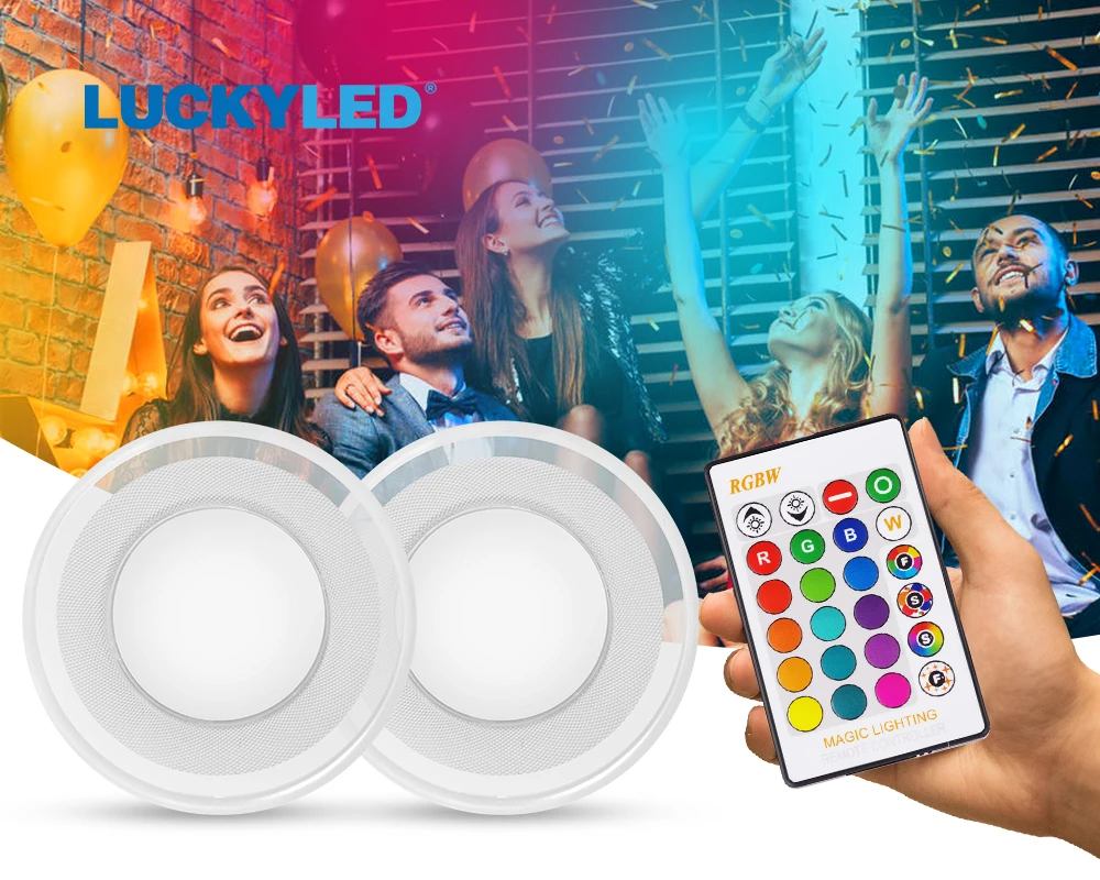 LUCKY LED Downlight Dimmable 220v 110V Round Led Spot 5W 7W RGB Led Recessed Ceiling Down Light for Room with IR Remote Control
