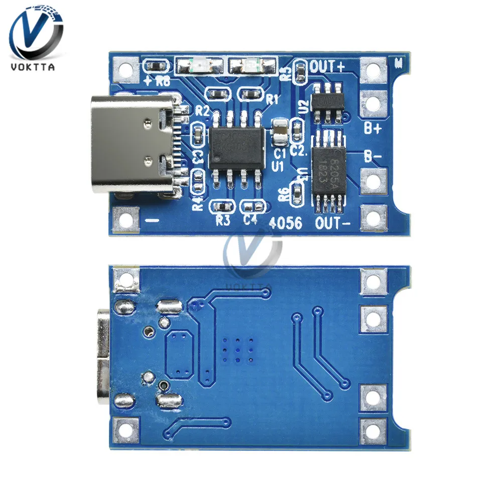 Тип-C/Micro USB 5V 1A литий-ионный аккумулятор 18650 TP4056 модуль зарядного устройства литиевой батареи зарядная плата с двухканальная видеокамера с защитой функции