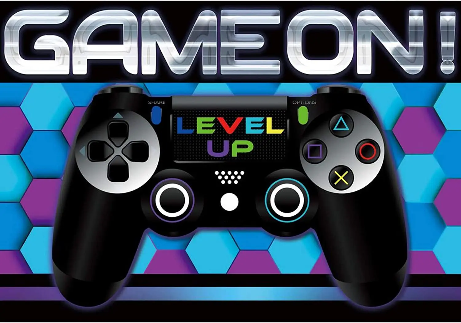 Azul Vídeo Game Aniversário Pano de Fundo para o Menino Nível up Banner Crianças Fontes de Festa Playstation Tema Decoração da Parede do Chuveiro do Bebê - Image 5