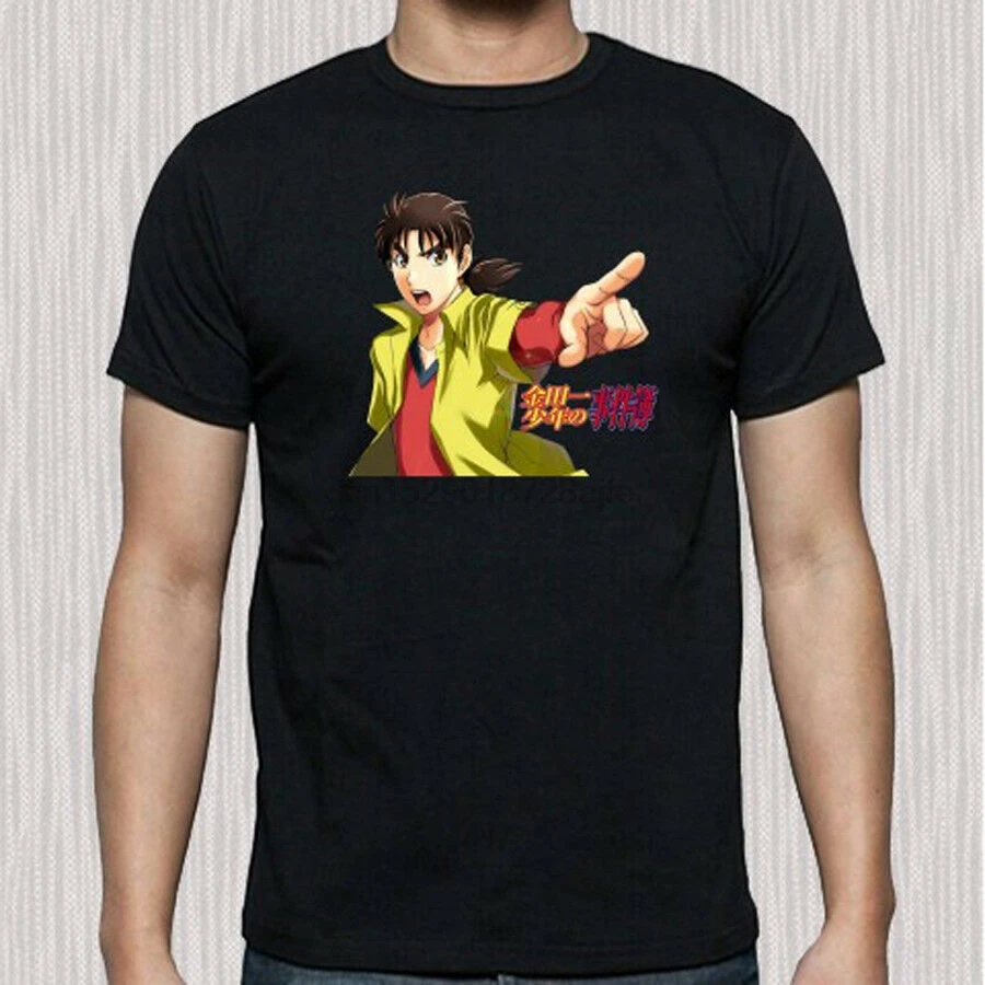 Новинка Kindaichi чехол Shounen No Jiken Bo Аниме Мужская Черная Футболка размер S до 3XL |