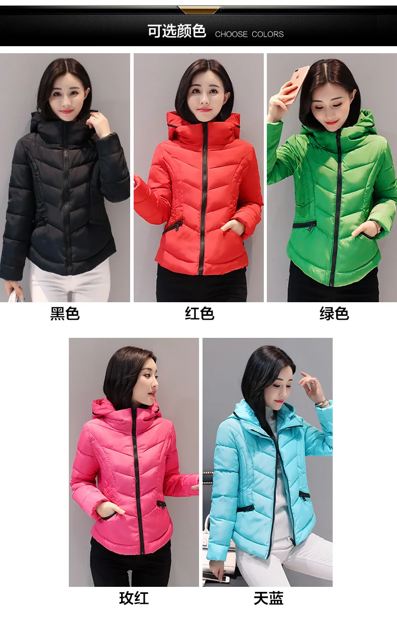 New Style Small Cotton-Padded Jacket Thick Coat Winter Cotton-padded Clothes Women's Short Korean-style Slim Fit Hooded Cot