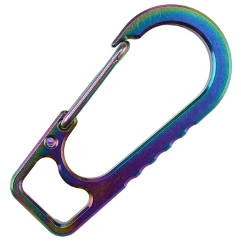 

Titanium Alloy Quick Release Hook Key Chain Spring Buckle Carabiner Flashlight Buckle Light Texture Corrosion Resistance(Color)