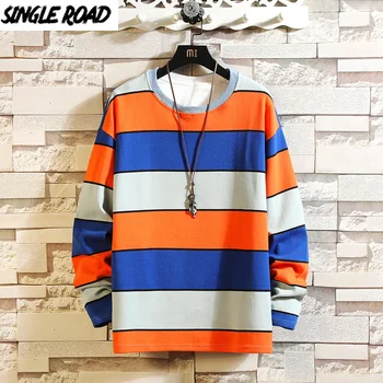 

SingleRoad Man's Sweatshirt Men 2020 Spring Sweatshirt Oversized Harajuku Striped Japanese Streetwear Casual Sweatshirts For Men