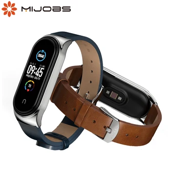 

For Mi Band 5 Strap PU Leather Correa Bracelet for Mi Bend 4 Opaska For Xiaomi Smart Band 5 Xiami Miband 3 Wristband Pulseira