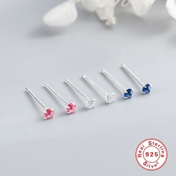 

2019 sterling silver Stud Earring Korean Rhinestone Hypoallergenic Mixed Color Earrings Birthday Party Wedding Jewelry gift A30