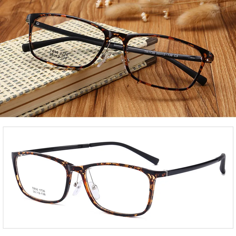 Ультралегкие оптические очки, оправа для мужчин и женщин TR90, оптические очки по рецепту, оправы для очков, очки, очки оптика - Цвет оправы: leopard