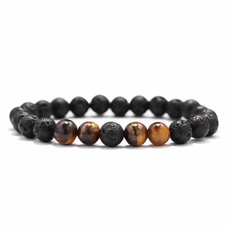 Балансирующий браслет из лавового камня для мужчин и женщин очаровательные