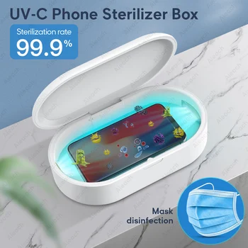 

UV Phone Sterlizer Box For iPhone Xiaomi Redmi Oneplus Huawei Samsung Phone Mask Multifunction UVC Steriliser Box Sterilizer