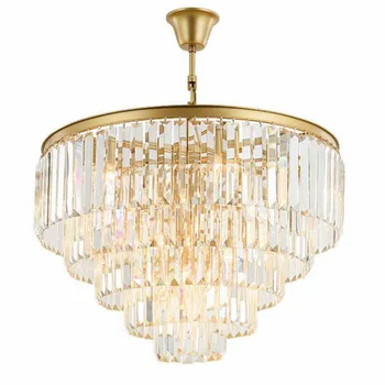 

1 Modern minimalist crystal chandeliers American style living room bedroom dining room chandelier creative personality lighting