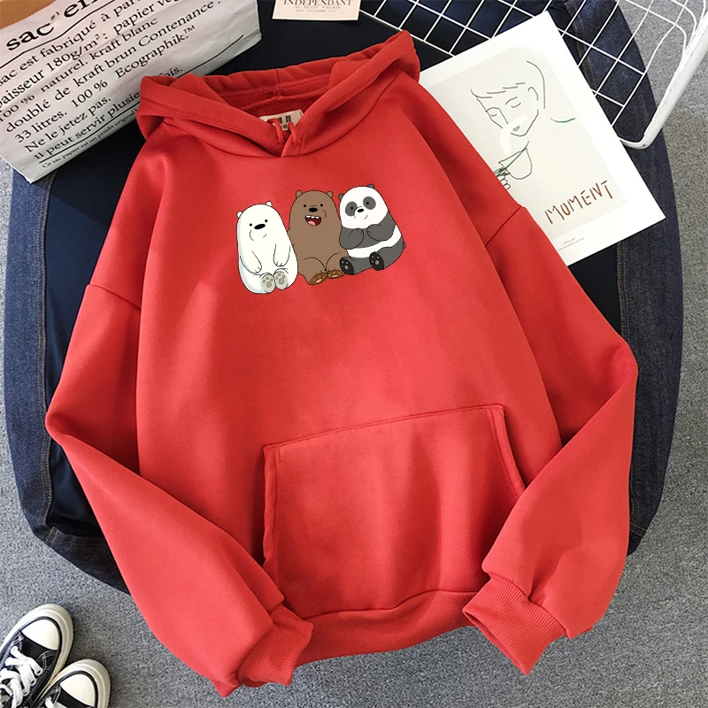Аниме медведи напечатанные Kawaii толстовки топы плюс бархат Harajuku толстовки пальто унисекс с длинными рукавами для зимы уличные пуловеры