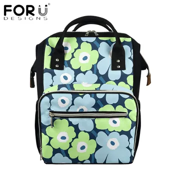 

FORUDESIGNS Hot Style Poppy Flower 3D Printing Women Large Capacity Backpack Nappy Bag Outdoor Washable Niaper Bolsa Female