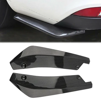 

2pcs Universal Car Rear Bumper Fiber Lip Splitters Bumper Lip Spoiler Canards Wrap Angle Auto Scratch Protector